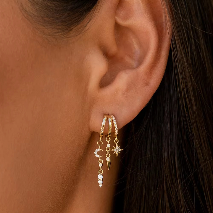 Nova Star Hoop Earrings