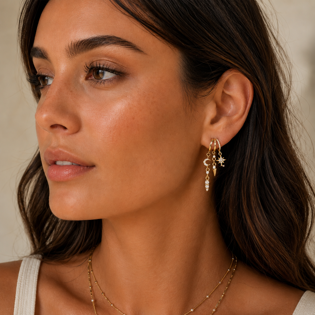 Nova Star Hoop Earrings