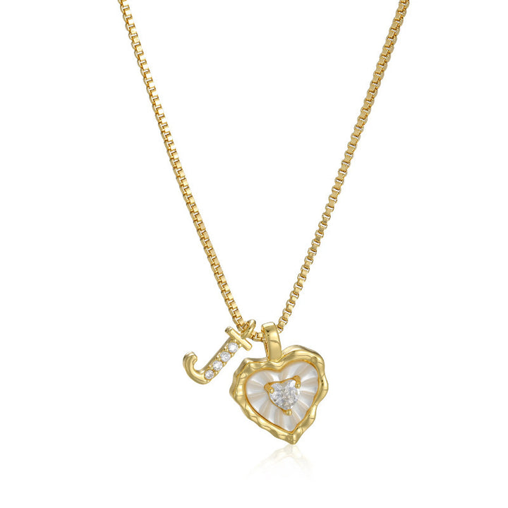 Daisy Pearl Heart Necklace