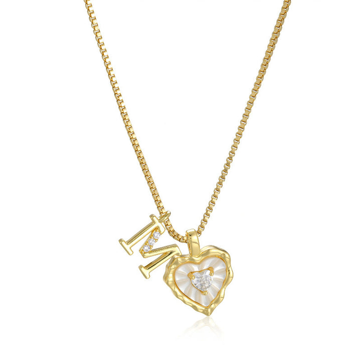 Daisy Pearl Heart Necklace