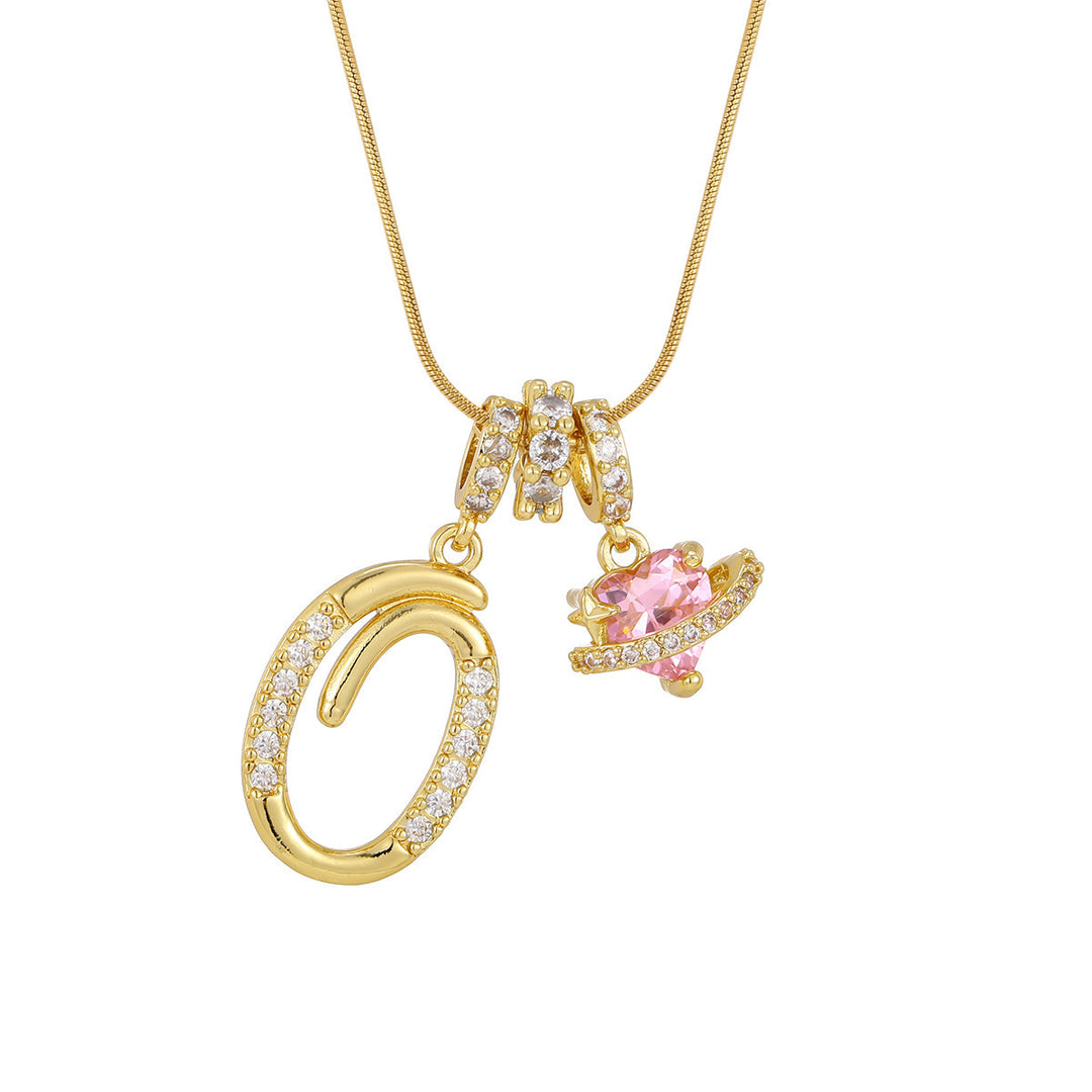 Pink Orbit Initial Necklace