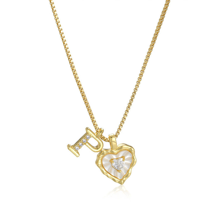 Daisy Pearl Heart Necklace