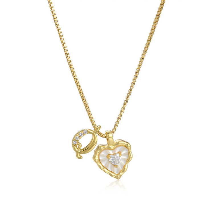 Daisy Pearl Heart Necklace