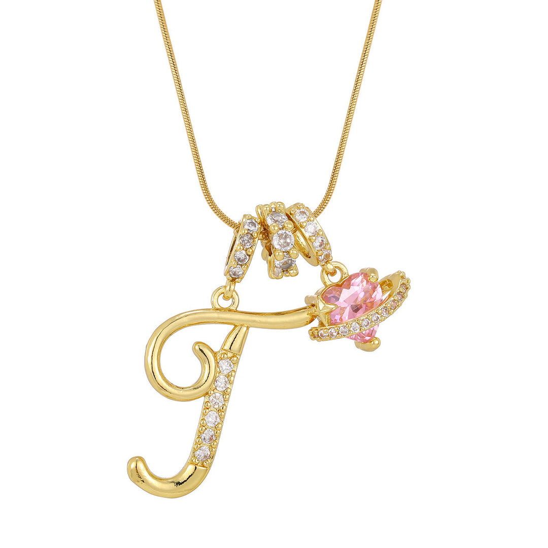 Pink Orbit Initial Necklace