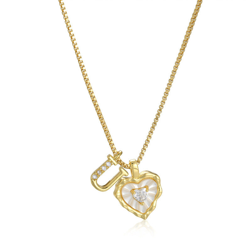 Daisy Pearl Heart Necklace