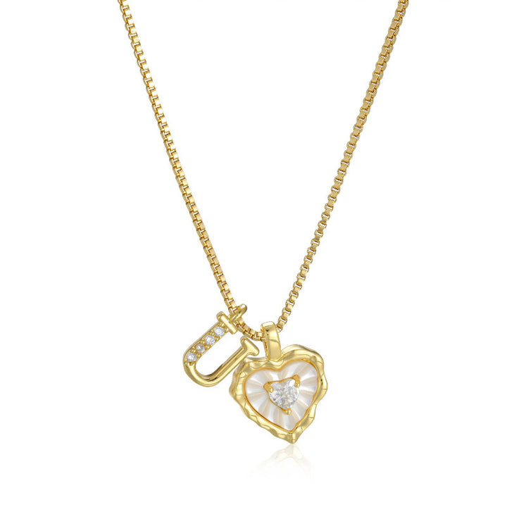 Daisy Pearl Heart Necklace