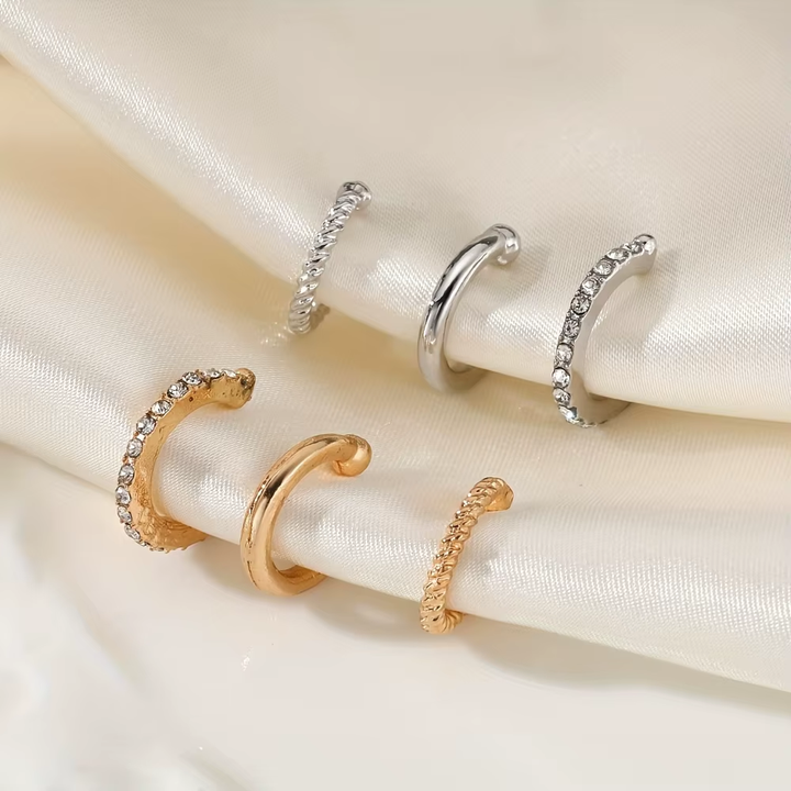 Radiant Trio Ear Cuff Set of 6