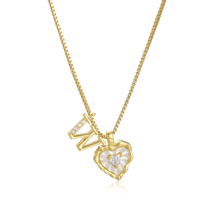 Daisy Pearl Heart Necklace