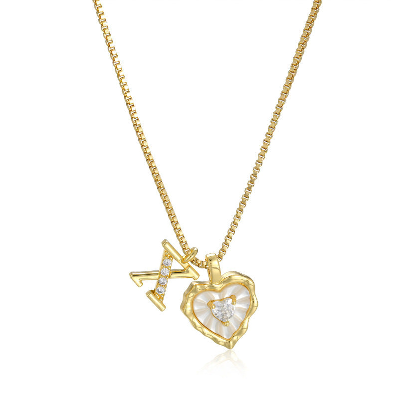 Daisy Pearl Heart Necklace