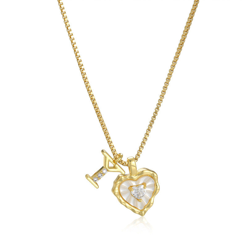 Daisy Pearl Heart Necklace