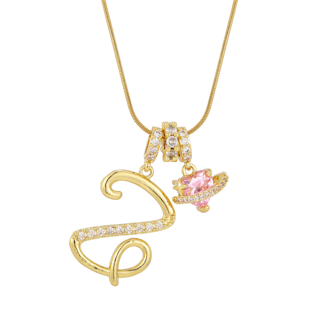 Pink Orbit Initial Necklace