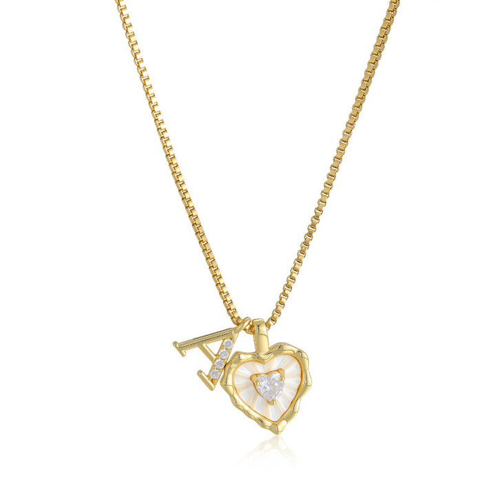 Daisy Pearl Heart Necklace