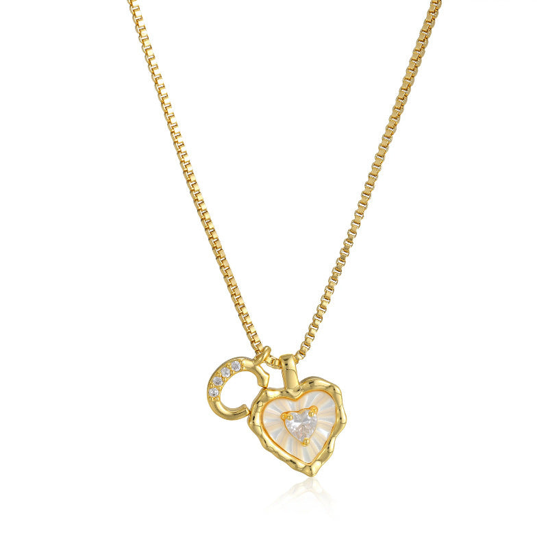 Daisy Pearl Heart Necklace