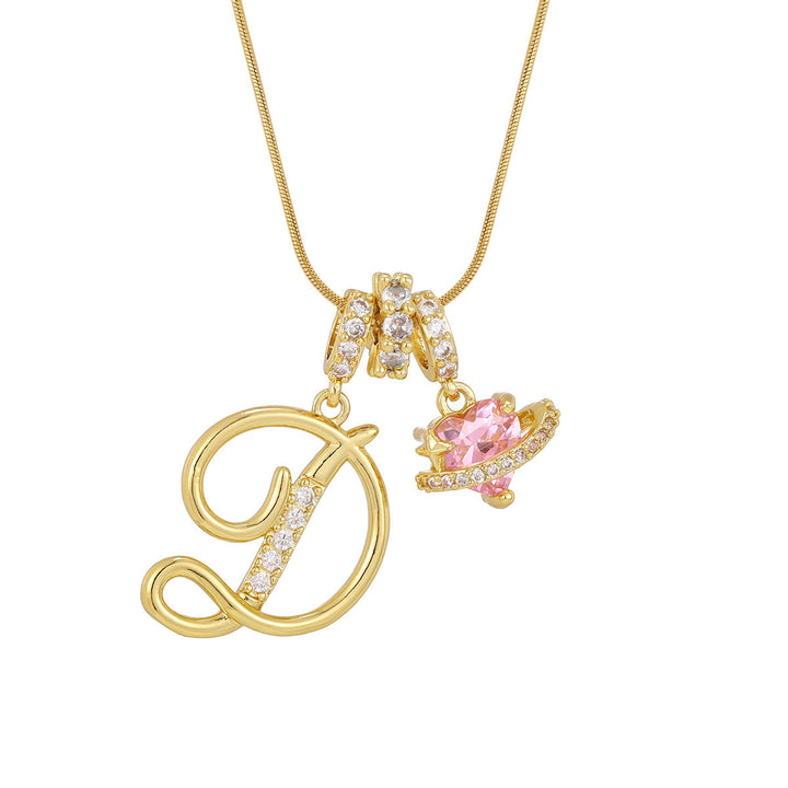 Pink Orbit Initial Necklace