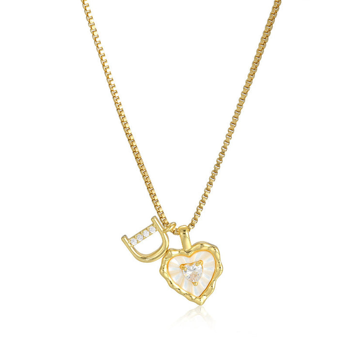 Daisy Pearl Heart Necklace