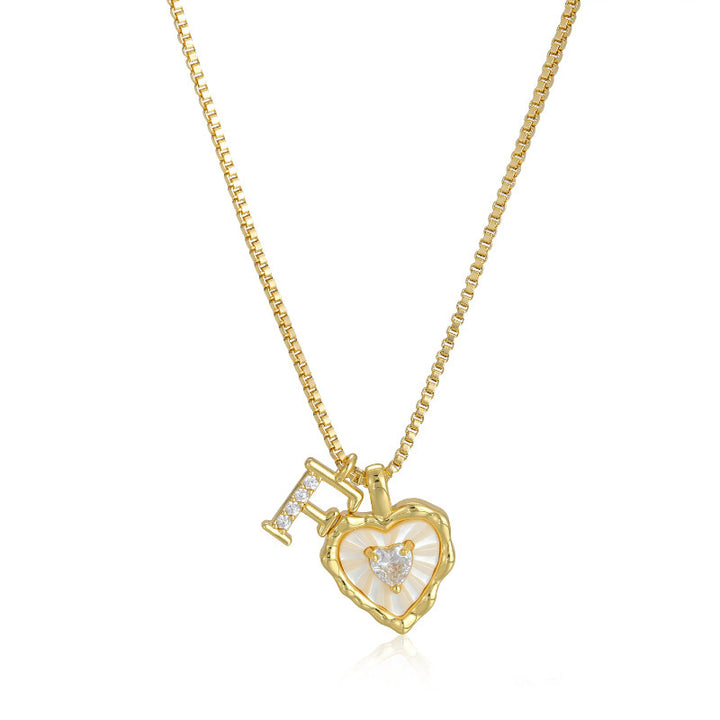Daisy Pearl Heart Necklace