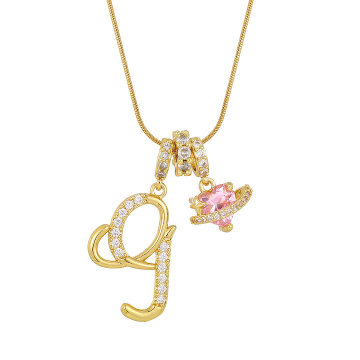 Pink Orbit Initial Necklace
