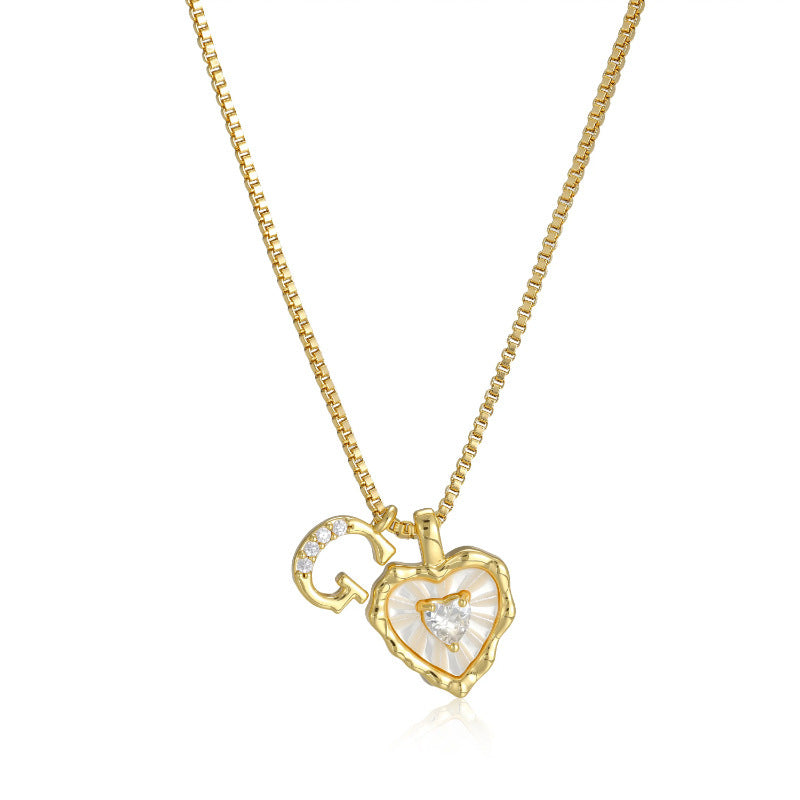 Daisy Pearl Heart Necklace