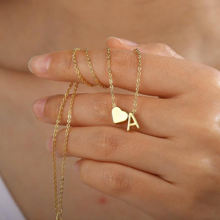 Heart Initial Necklace
