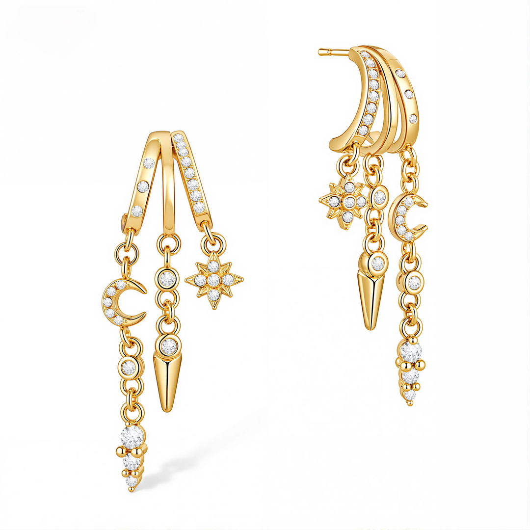 Nova Star Hoop Earrings