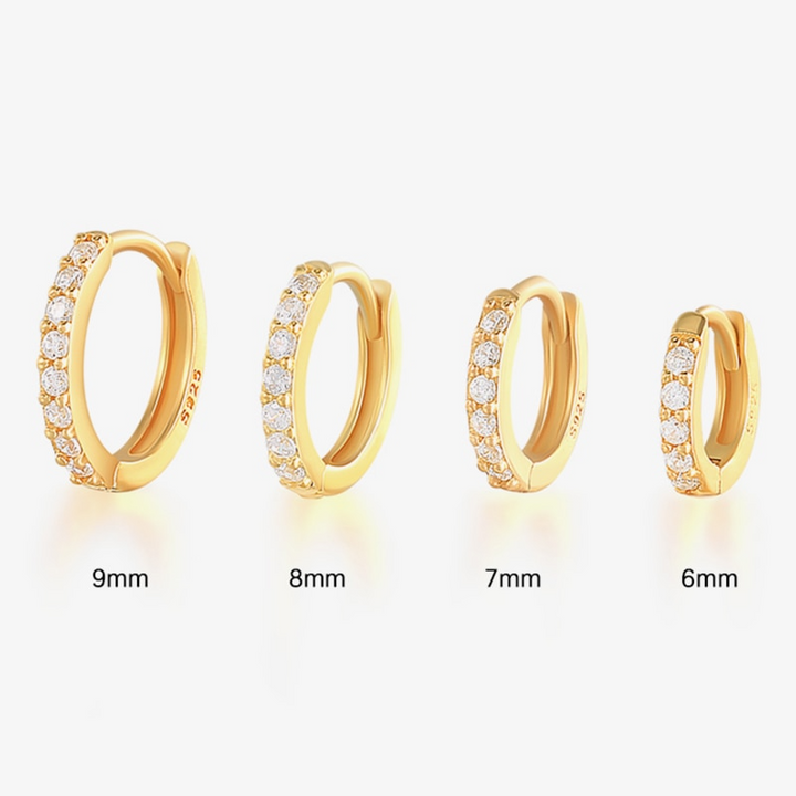 Delicate Pave Hoop Earrings S925